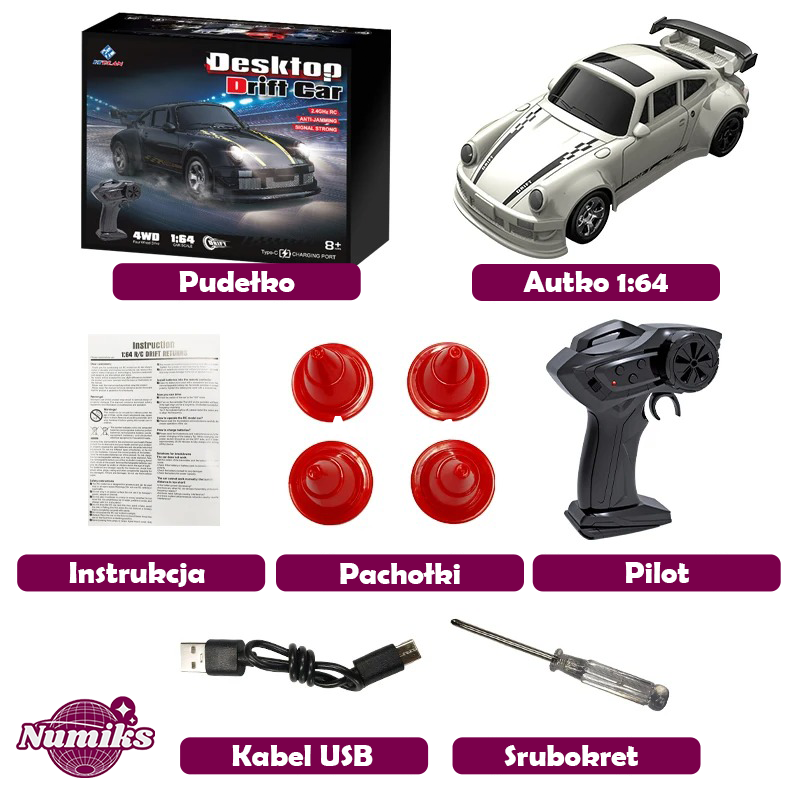 ©NumiDrift | Samochodzik do driftu 1:64 zestaw