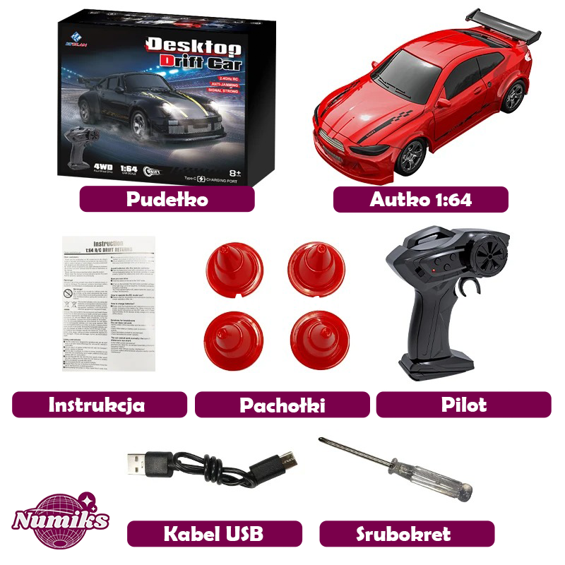 ©NumiDrift | Samochodzik do driftu 1:64 zestaw